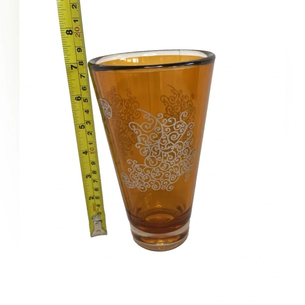 Starbucks Orange Highball Tumbler Filigree Baroque Rococo 2004 Collectible 20oz